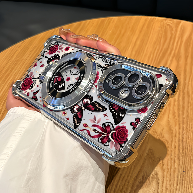 Oppo Reno 12 - Schöne Blumen- und Schmetterlings-Handyhülle für OPPO