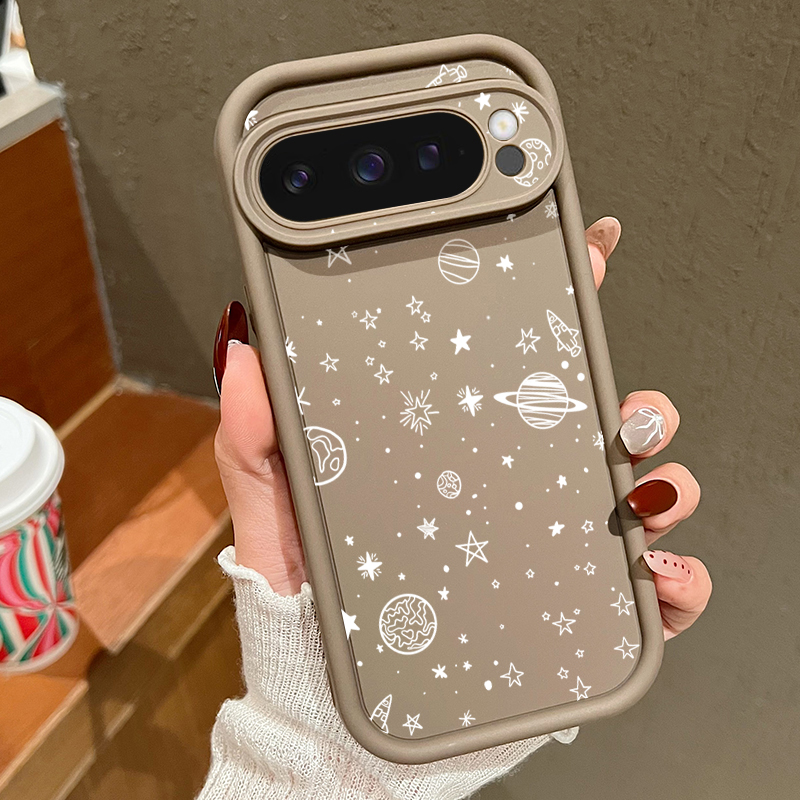 Google Pixel 8A - Glänzende Stern-Mond-Muster Handyhülle für Google Pixel